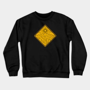 Road to the mountains - sign (yellow variant) Crewneck Sweatshirt